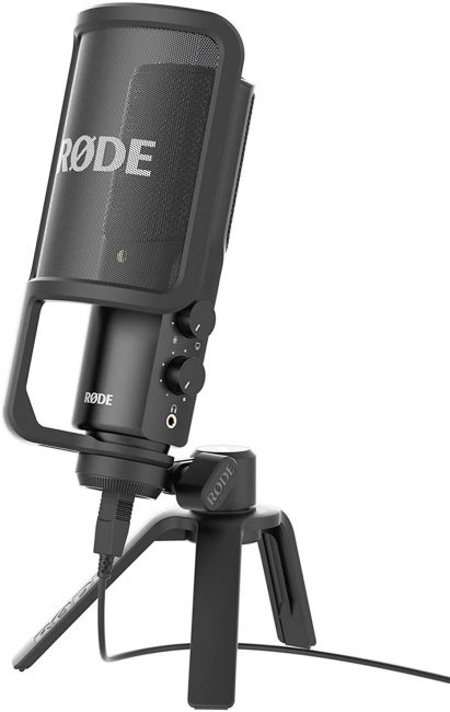 Microfono a Condensatore con Filtro Anti-pop e Supporto da Tavolo, Compatibile con iPad, Cavo USB da 6 m, Nero/Antracite Microfono a Condensatore con Filtro Anti-pop e Supporto da Tavolo, Compatibile con iPad, Cavo USB da 6 m, Nero/Antracite